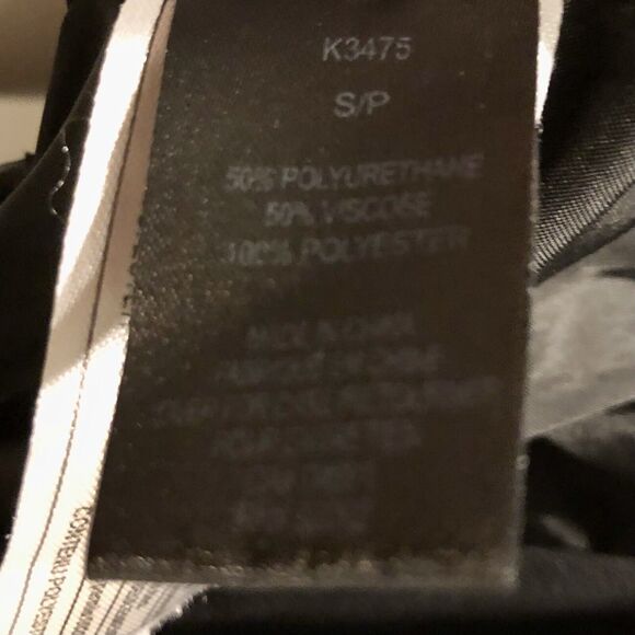 Katherine Barclay Faux Leather Coat Small Black Puffer Stretch Funnel Neck - Picture 12 of 14